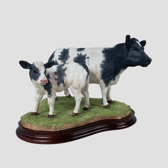 Belgian Blue Cow and Calf Border Fine Arts Cattle Model by Jack Crewdson Original Box and Certificate