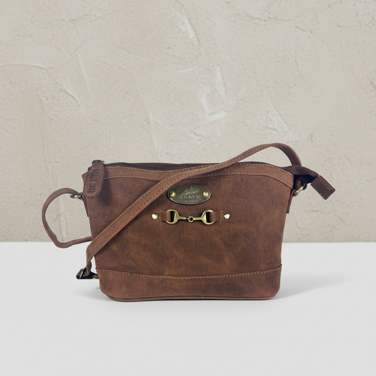 Bonnie Shoulder Bag in Hunter Leather with Snaffle Bit