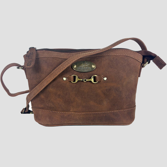 Bonnie Shoulder Bag in Hunter Leather with Snaffle Bit