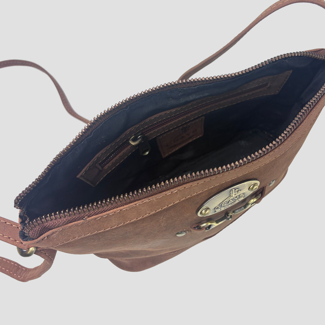 Bonnie Shoulder Bag in Hunter Leather with Snaffle Bit
