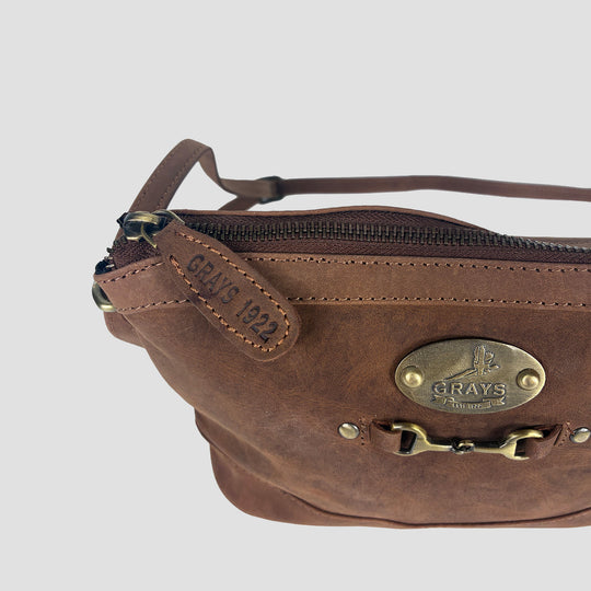 Bonnie Shoulder Bag in Hunter Leather with Snaffle Bit