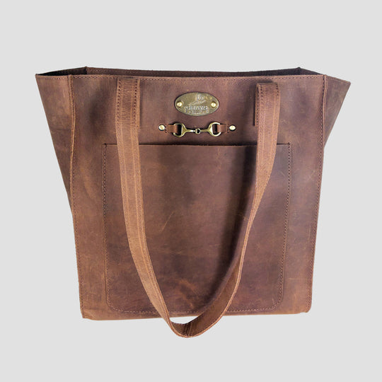 Charlotte Tote Bag in Hunter Leather with Snaffle Bit