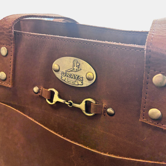 Charlotte Tote Bag in Hunter Leather with Snaffle Bit