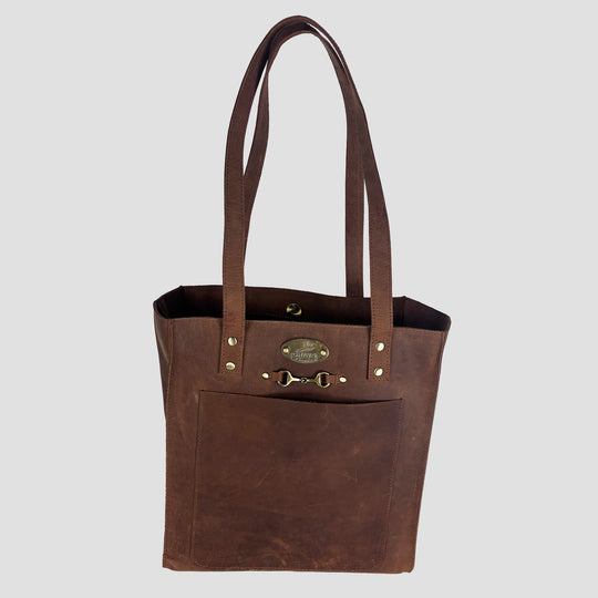 Charlotte Tote Bag in Hunter Leather with Snaffle Bit