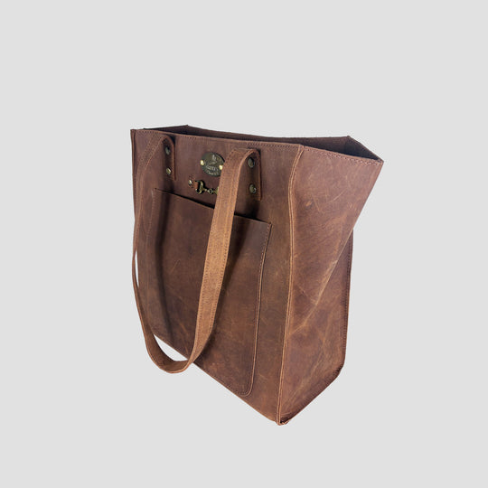 Charlotte Tote Bag in Hunter Leather with Snaffle Bit