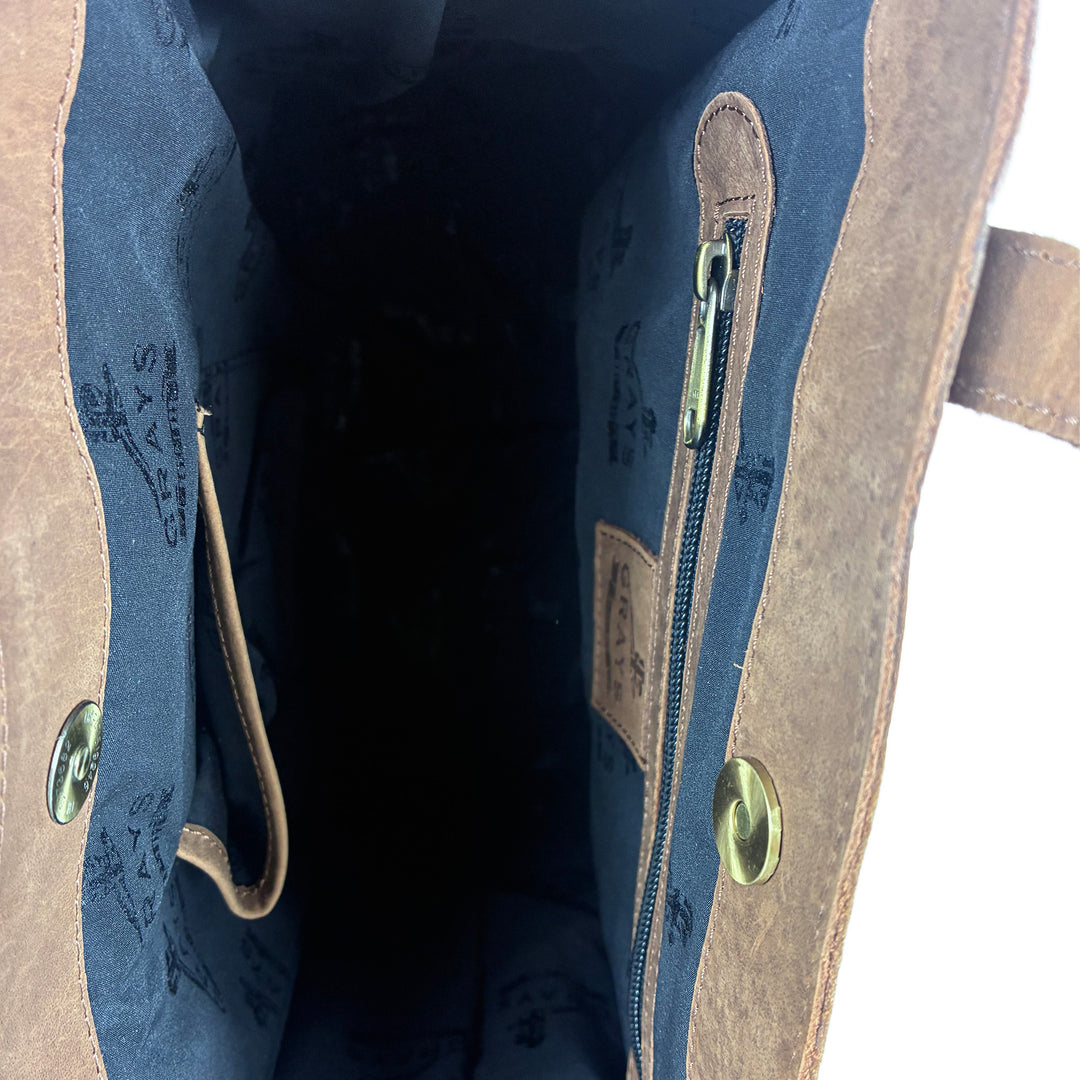 Charlotte Tote Bag in Hunter Leather with Snaffle Bit