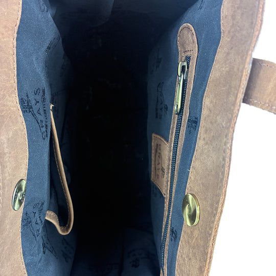 Charlotte Tote Bag in Hunter Leather with Snaffle Bit