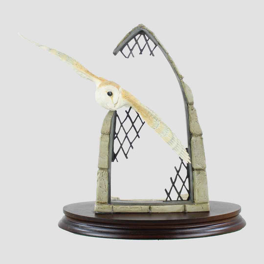 Monarch of the Dawn Barn Owl In Church Window Border Fine Arts