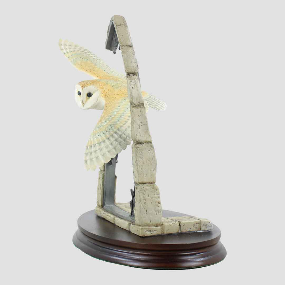 Monarch of the Dawn Barn Owl In Church Window Border Fine Arts
