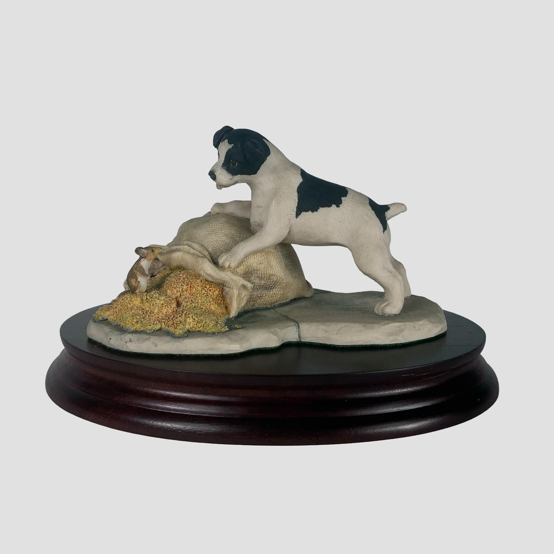 Terrier Pup and Mouse Border Fine Arts Model