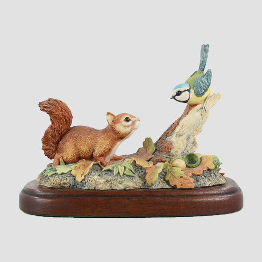 Baby Red Squirrel and Blue Tit Border Fine Arts