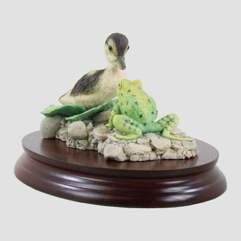 Duckling And Frog On Plinth Border Fine Arts