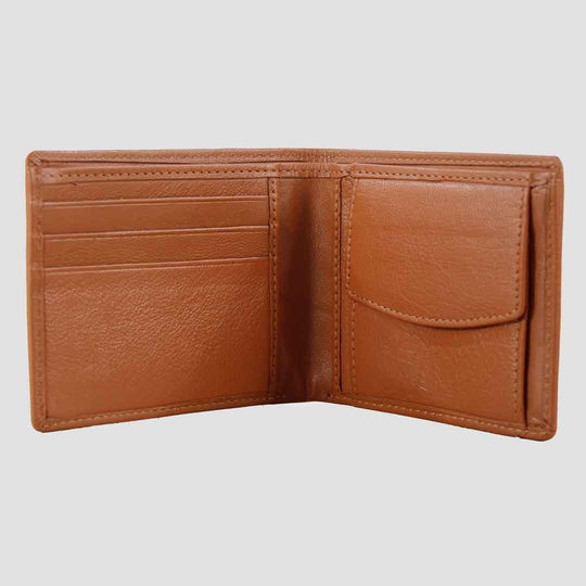Sunny Leather Wallet With Coin Pocket Tan