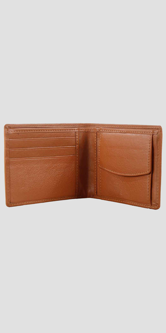 Sunny Leather Wallet With Coin Pocket Tan