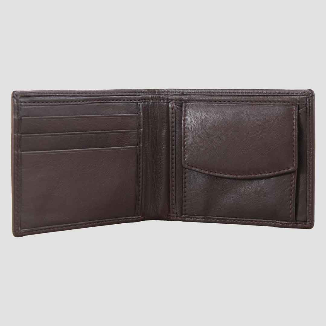 Sunny Leather Wallet With Coin Pocket Brown