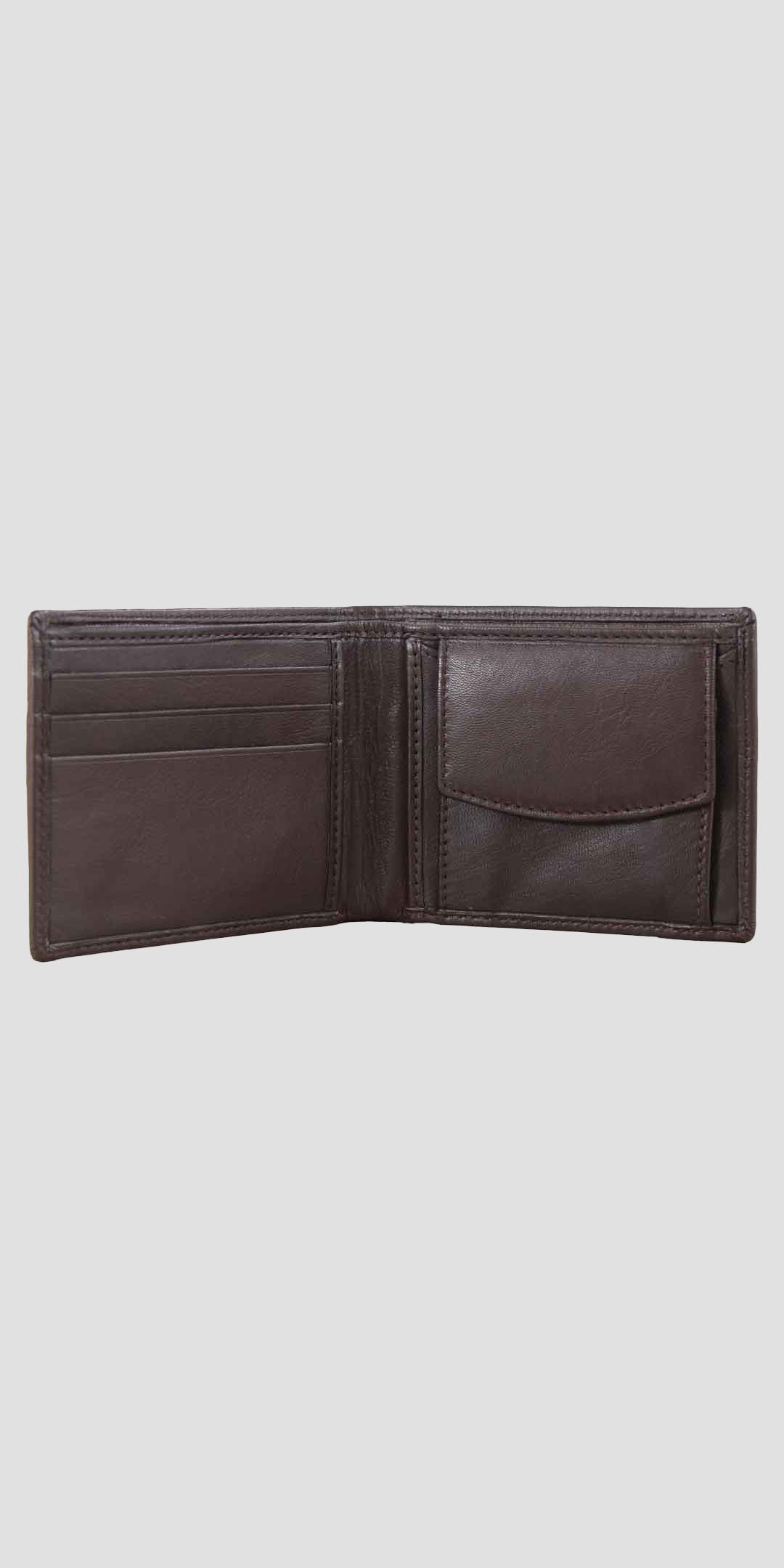 Sunny Leather Wallet With Coin Pocket Brown