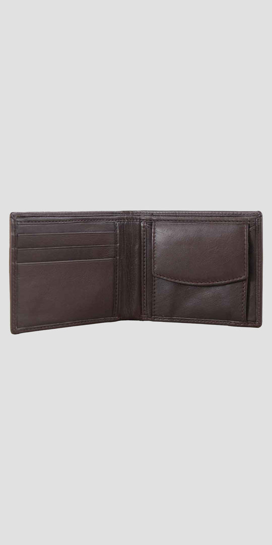 Sunny Leather Wallet With Coin Pocket Brown
