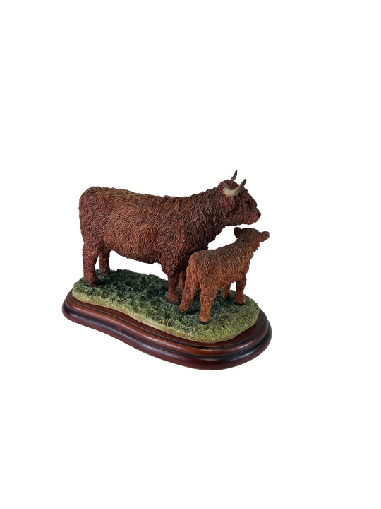 Highland Cow and Calf Model Border Fine Arts