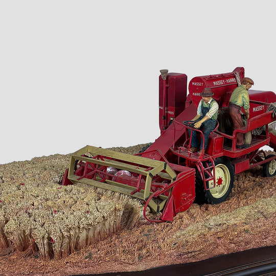 Harvest Break Massey Harris 726 Combine Country Artist Model With Original Certificate