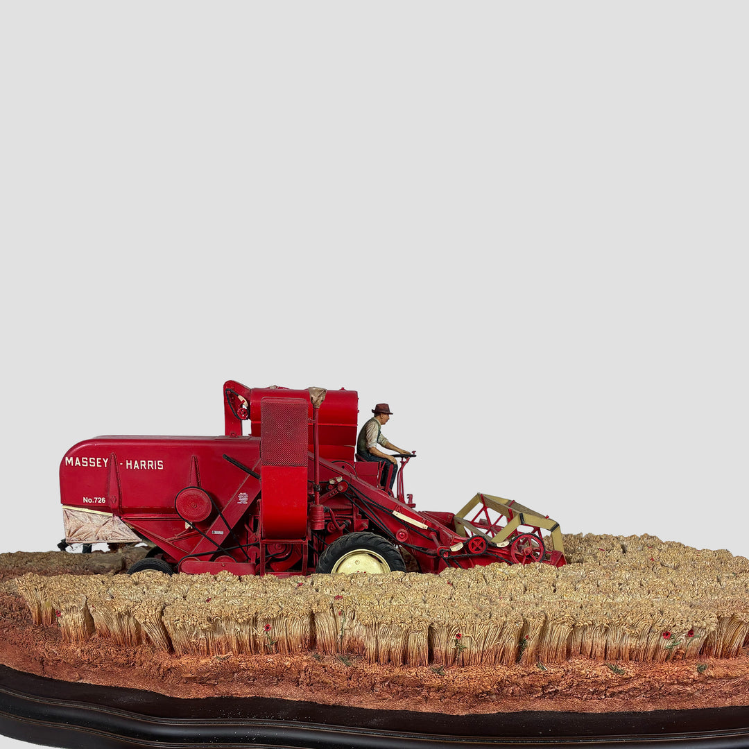 Harvest Break Massey Harris 726 Combine Country Artist Model With Original Certificate