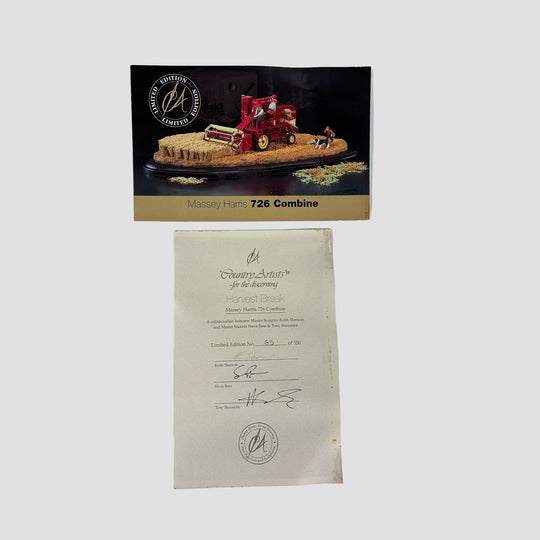 Harvest Break Massey Harris 726 Combine Country Artist Model With Original Certificate