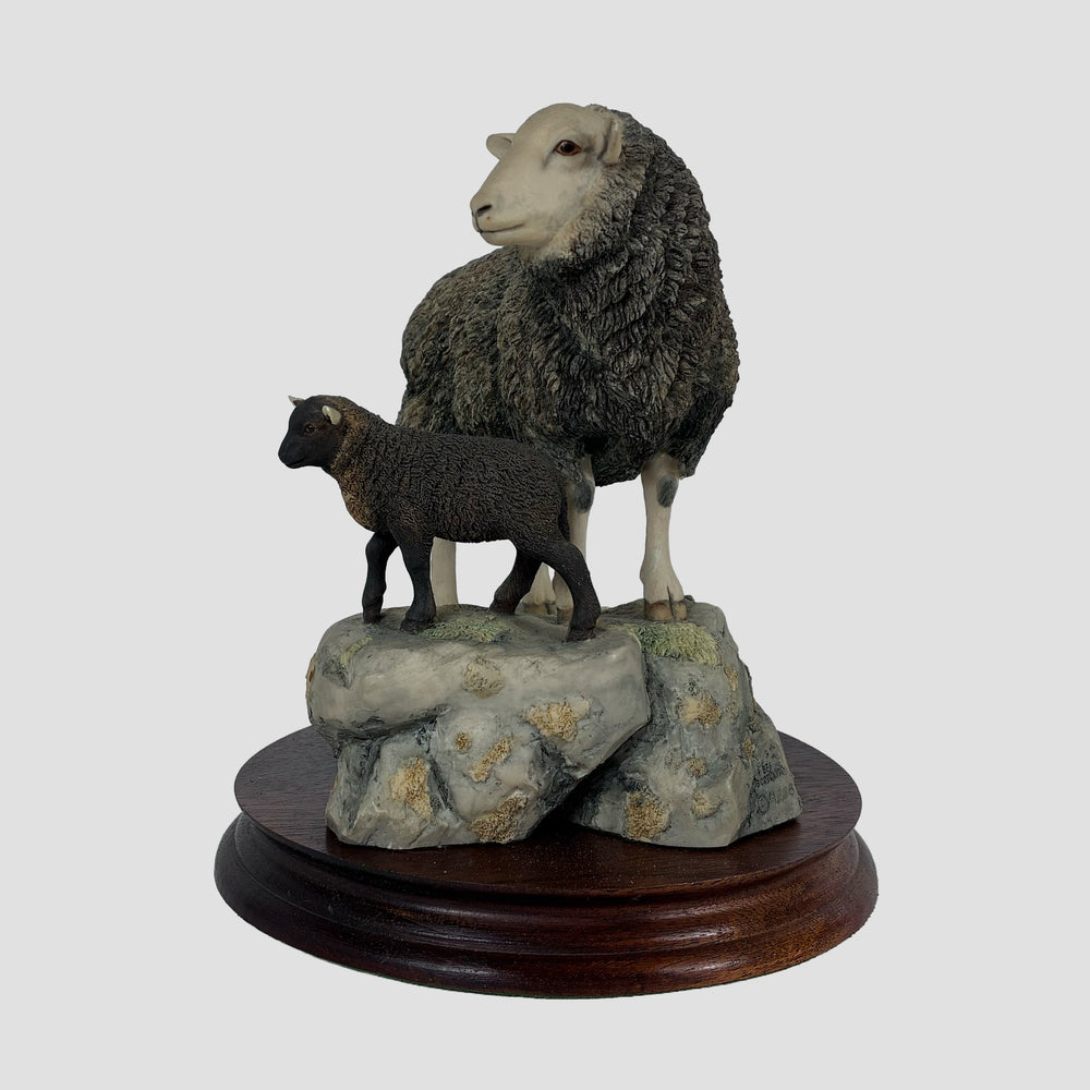 Herdwick Ewe and Lamb Style One Border Fine Arts Sheep Model Original Certificate