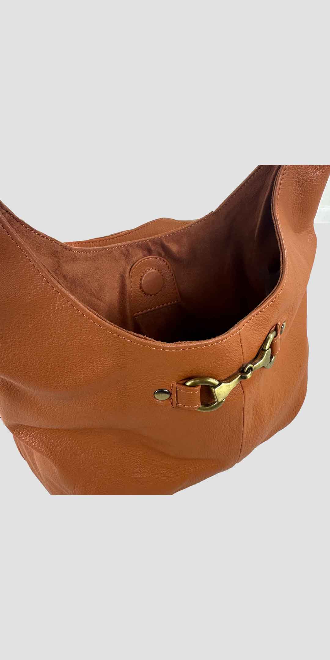 Grace Slouchy Snaffle Handbag in Tan