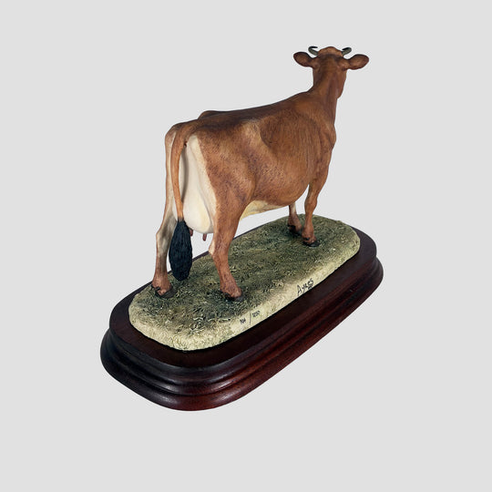 Jersey Cow Horned Border Fine Arts Cattle with Certificate