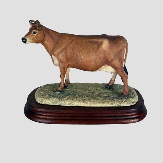 Jersey Cow Horned Border Fine Arts Cattle with Certificate