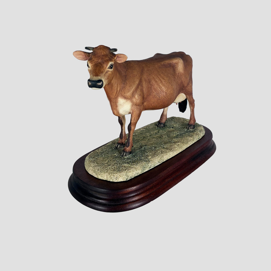 Jersey Cow Horned Border Fine Arts Cattle with Certificate