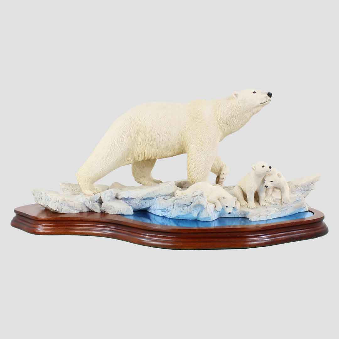 Arctic Adventure Border Fine Arts Polar Bear and Cubs