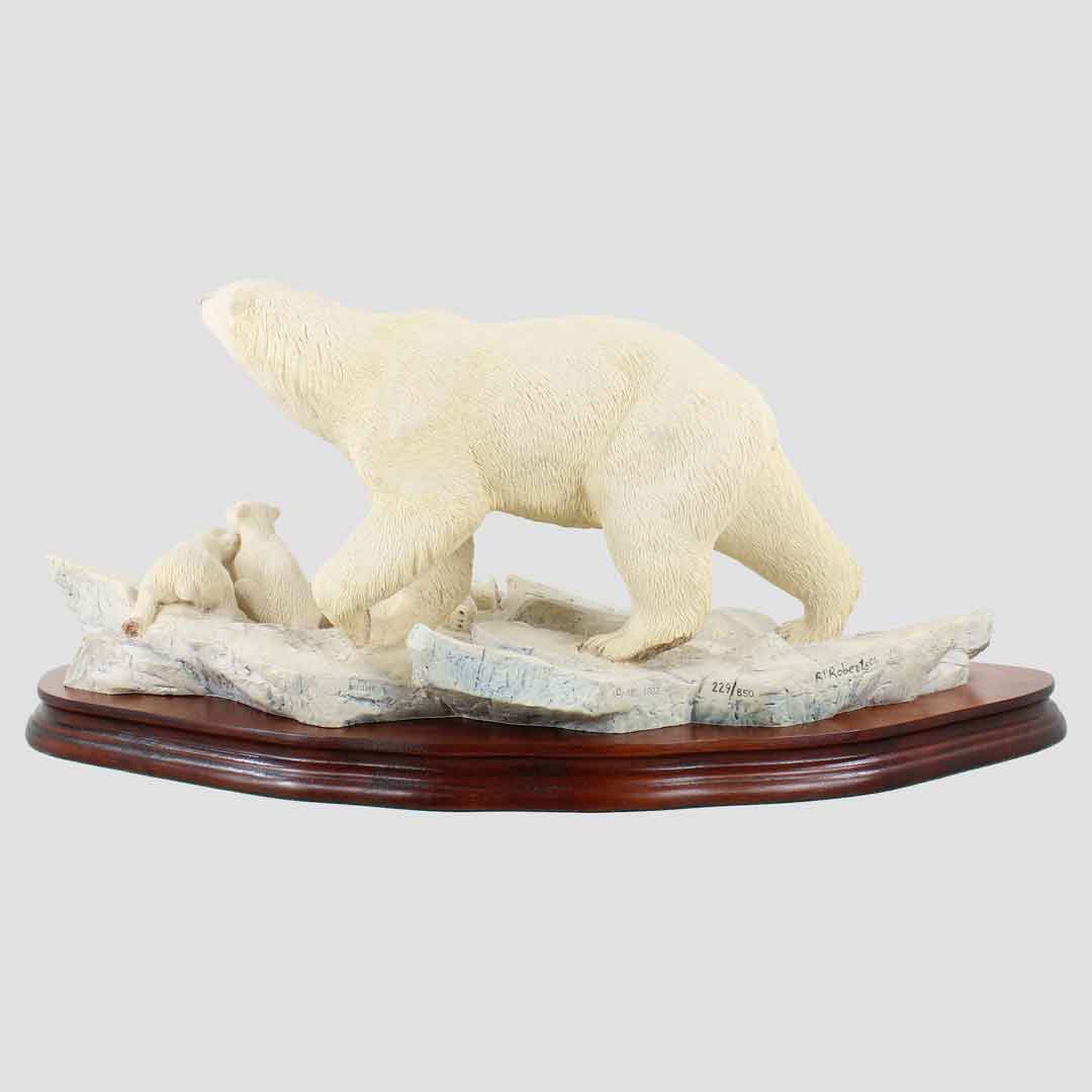 Arctic Adventure Border Fine Arts Polar Bear and Cubs