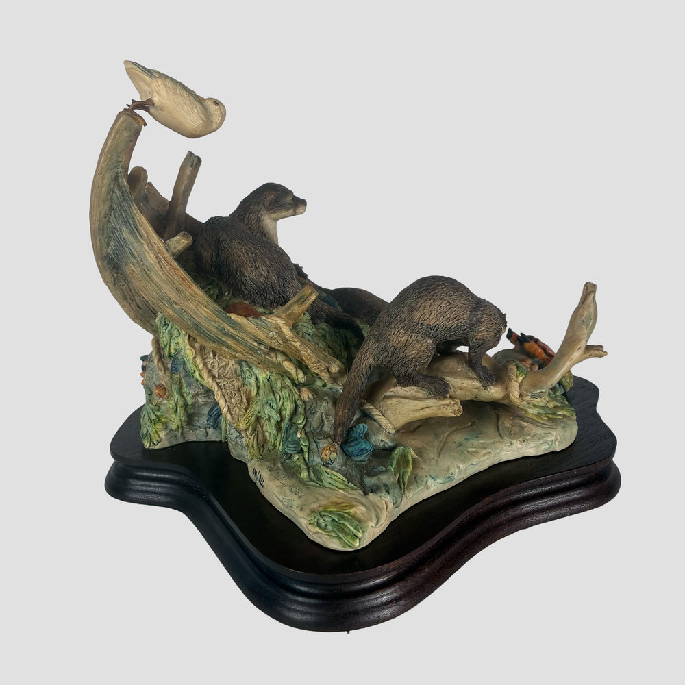 Otter and family in Boat Border Fine Arts
