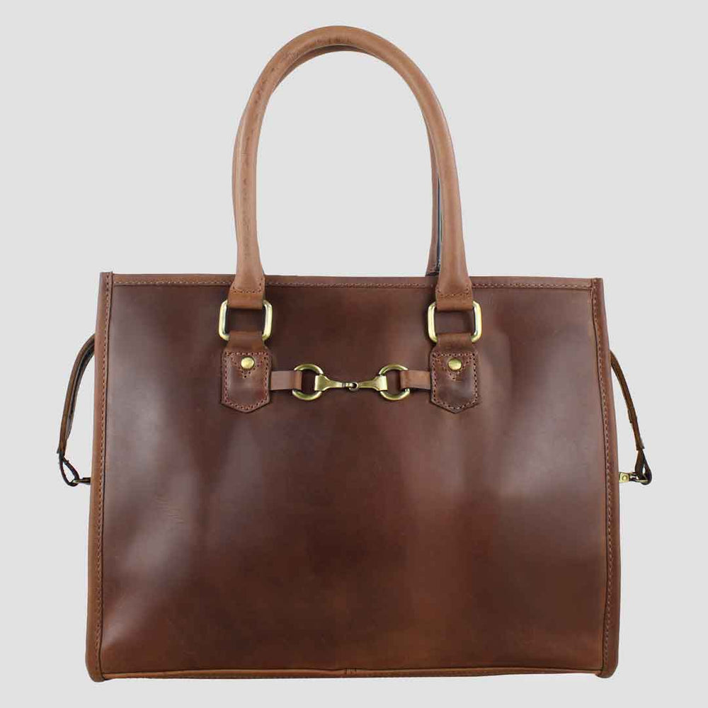 Abigail Snaffle Bag in Leather and Suede