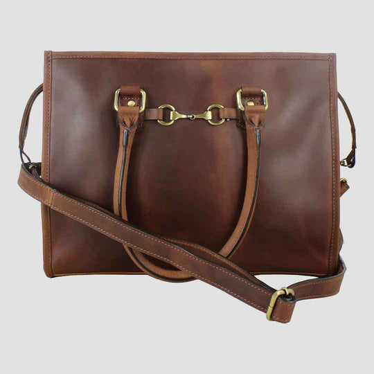 Abigail Snaffle Bag in Leather and Suede