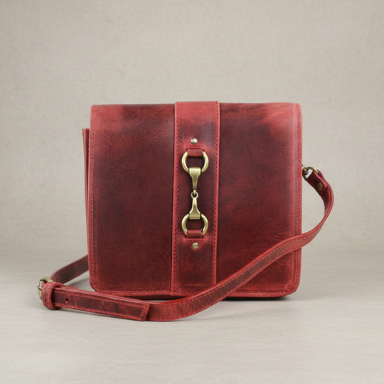 Julia Bag With Snaffle Bit in Red Leather