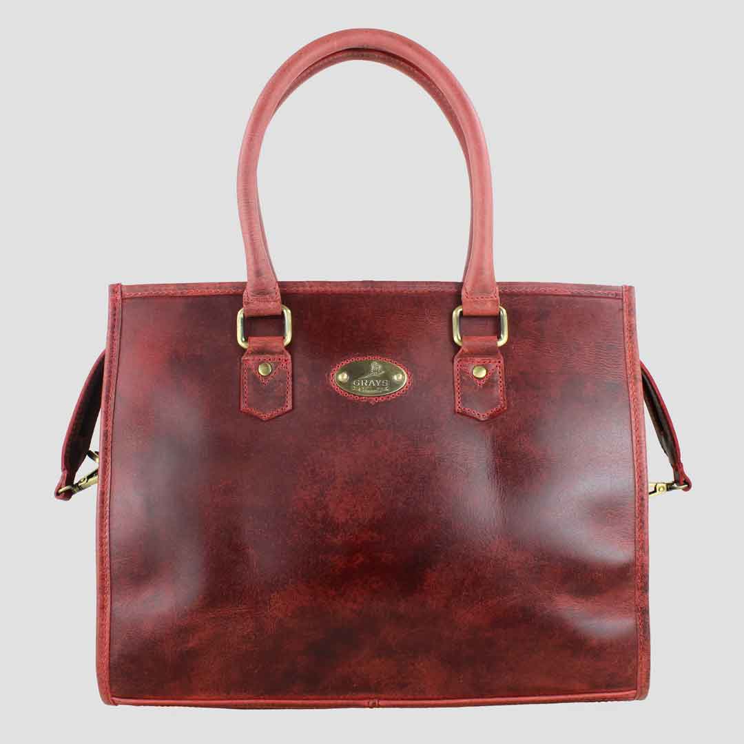 Abigail Bag Leather and Tweed Red