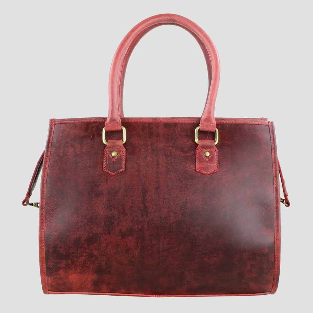 Abigail Bag Leather and Tweed Red