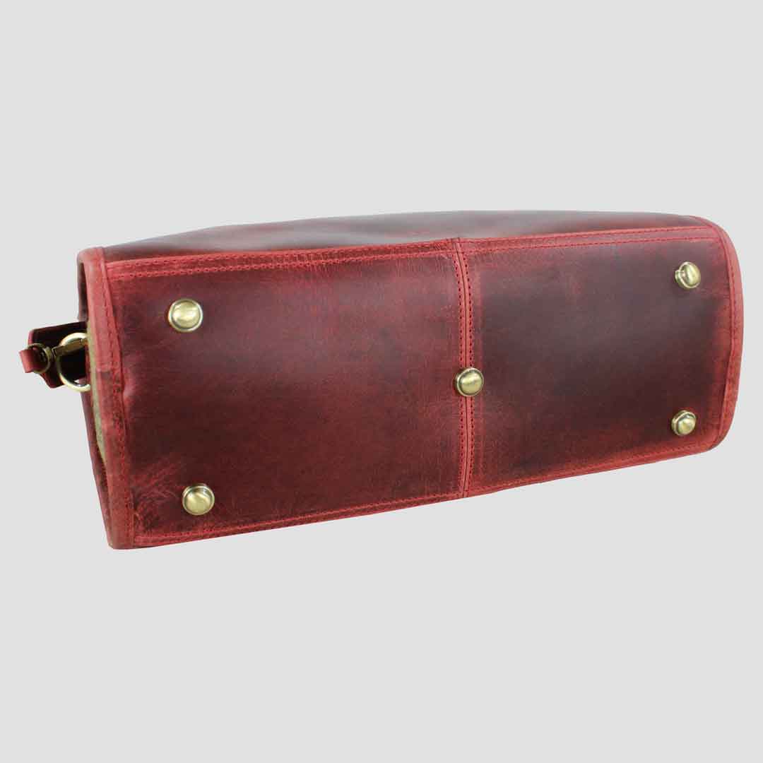 Abigail Bag Leather and Tweed Red