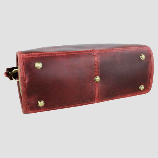 Abigail Bag Leather and Tweed Red