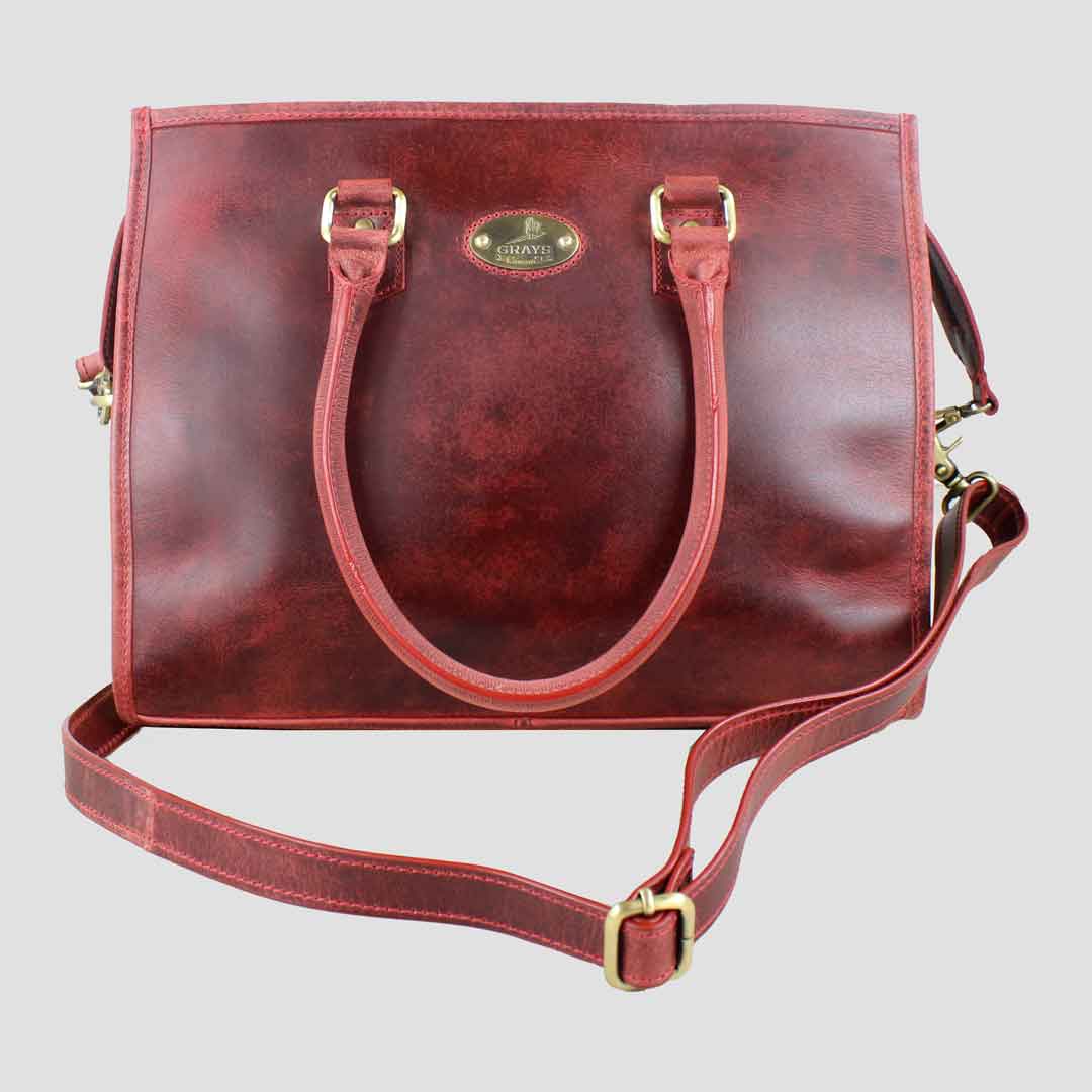 Abigail Bag Leather and Tweed Red