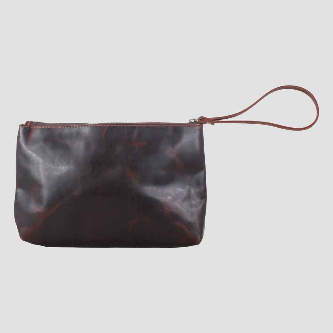 Victoria Snaffle Clutch Bag in Brown
