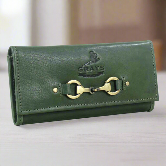 Lily Snaffle Purse in Green Leather