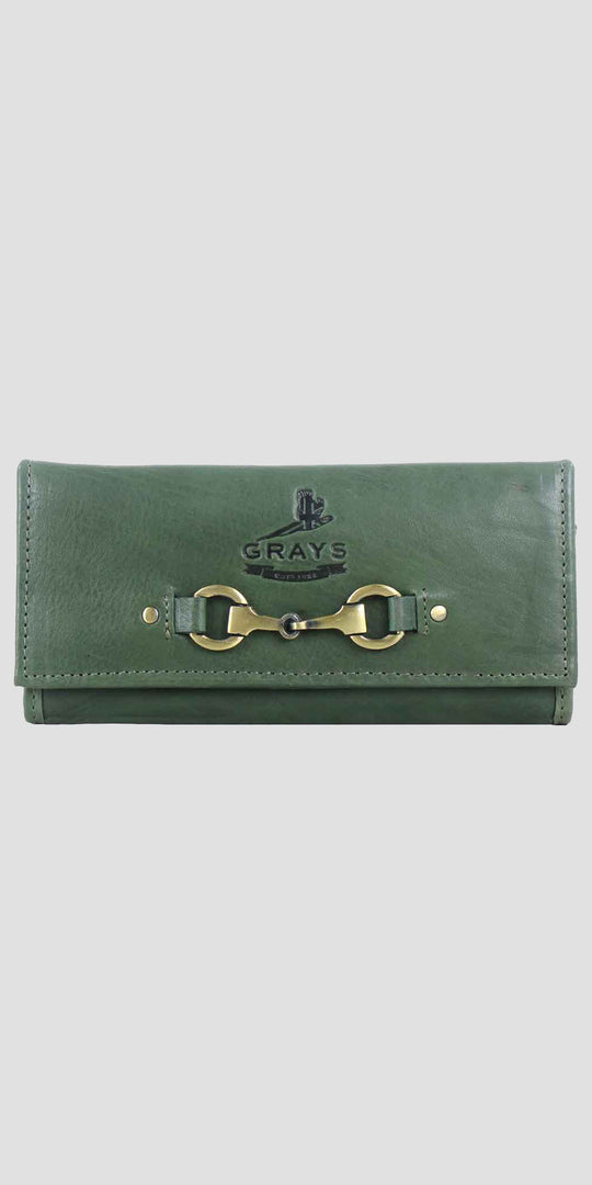 Lily Snaffle Purse in Green Leather