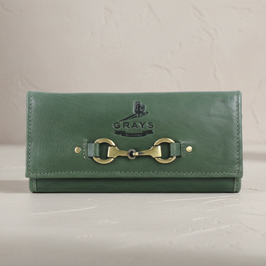 Lily Snaffle Purse in Green Leather