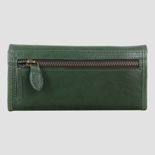 Lily Snaffle Purse in Green Leather