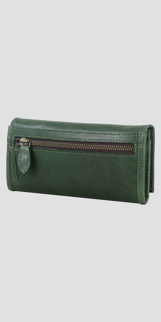 Lily Snaffle Purse in Green Leather