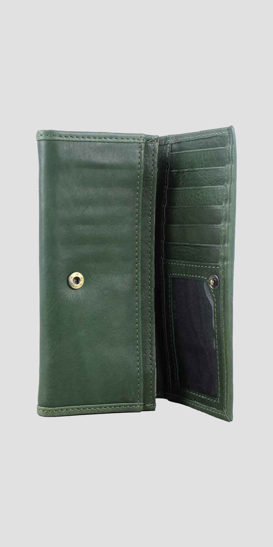 Lily Snaffle Purse in Green Leather