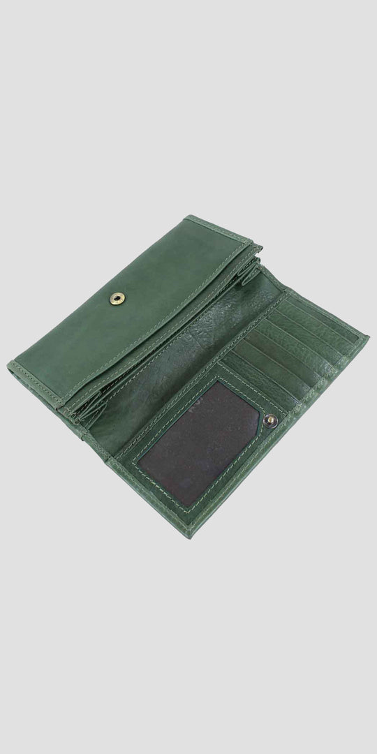 Lily Snaffle Purse in Green Leather