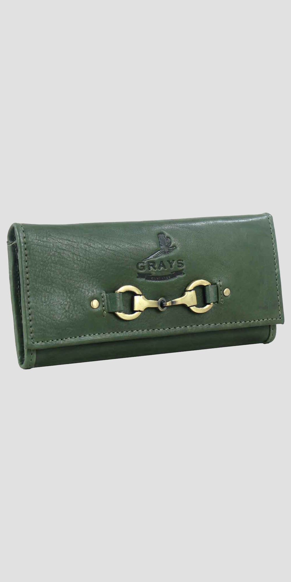 Lily Snaffle Purse in Green Leather